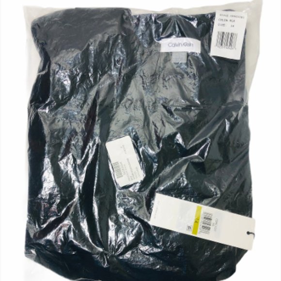 SOLD Calvin Klein Womens Black Sheath Cap Sleeve Dress Sz 14 NWT - Picture 3 of 9